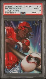 Graded 2023 Leaf Web Elly De La Cruz #49 Anime Nation /1151 Baseball Card PSA 10 - Picture 1 of 2