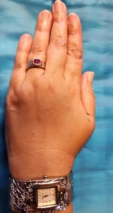Natural Ruby 1.10 Carats Mozambique Heated Ring Size 7.25 Silver Certified GGI - Picture 1 of 7