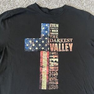 Love In Faith T-Shirt XL Best Faith Cross drapeau américain Darkest Valley