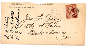 UNITED STATES--Cover sent to Oakaloosa, Iowa Circa 1883 - Picture 1 of 1