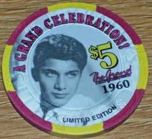 $5 LTD EDITION PAUL ANKA 1995 CHIP FROM BALLYS GRAND CASINO ATLANTIC CITY - Picture 1 of 2