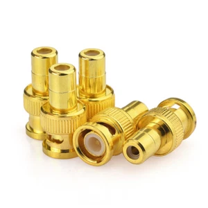 Adaptador/conector enchapado en oro BNC macho a RCA hembra 5 piezas para CCTV - Imagen 1 de 5