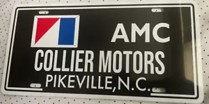 METAL COLLIER MOTORS AMC American Motors Dealer License Tag Plate SeenOn Pickers - Picture 1 of 6