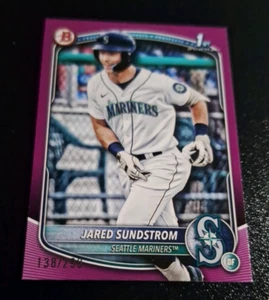 2025 1ST BOWMAN PROSPECTS FUCHSIA BORDER SP #BP-85 JARED SUNDSTROM SEATTLE /299 - Picture 1 of 2