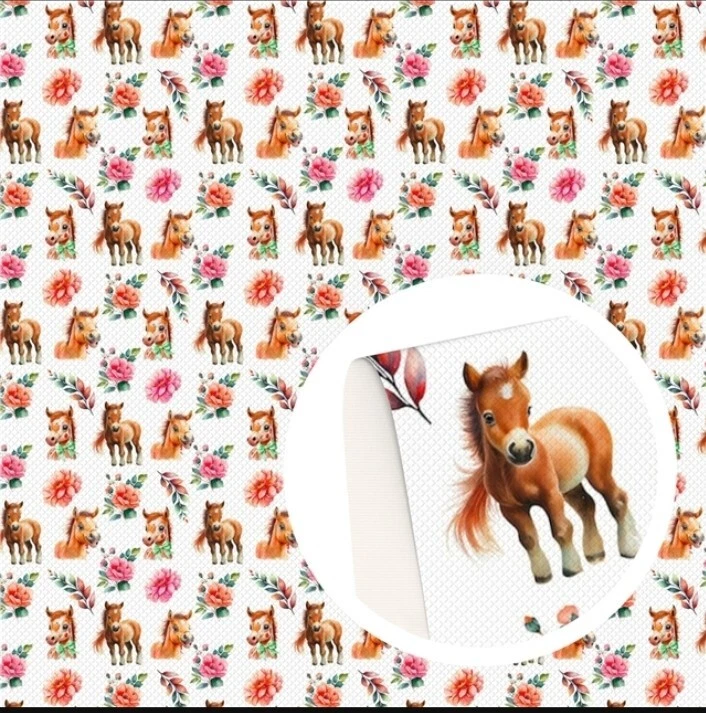 HOJA DE CUERO SINTÉTICO CABALLO 8 X 12" Flor 1219646 TEXTURA LISA Animal de granja Foto 1 de 1