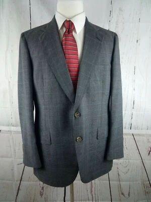 Traje Blazer Abrigo Deportivo Raqueta Club Dilliard's 2 Botones Gris A Cuadros 43R Foto 1 de 4