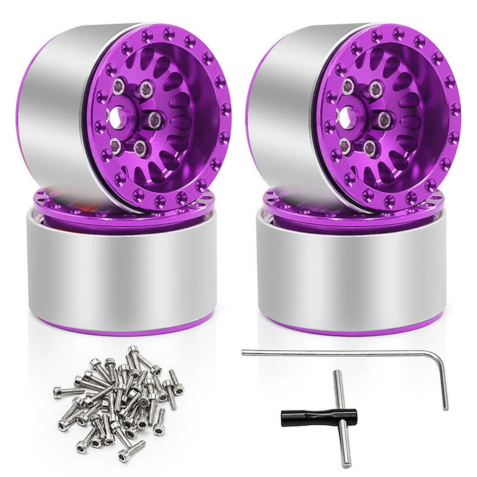 Aluminum 1.0" Beadlock Wheel Rim &Tires for Traxxas 1/18 TRX4M 1/24 SCX24 AX24 - Image 1 of 4