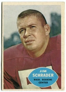 1960 Topps #128 Jim Schrader Washington Redskins - Picture 1 of 2