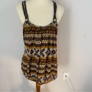 TOTO Collection Crown Indulgence Braided Racer Back Brown Print Tank Top 1XL NWT - Picture 1 of 8