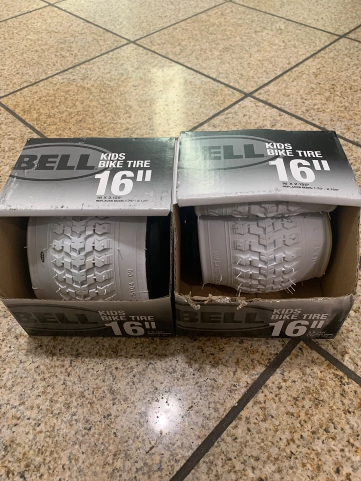 White Bell Kids Bike Tires 16” X 2.125 inch Replaces 1.75-2.125” tire (2 Pack) - Image 1 of 1