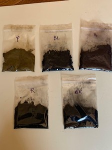 Original Sandoz Anodising Dyes - Black, Red, Blue, Violet, Yellow (Pack of 15g)