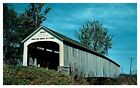 Postcard In Nevins Covered Bridge Little Raccoon Creek 1 Span Burr Truss