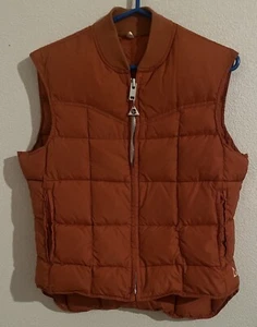 Vintage Gerry Vest Quilted Down Puffer Zip Up Rust Orange Mens Medium - Picture 1 of 8