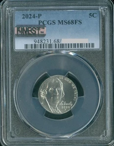 Jefferson Nickel PCGS MS68 FS MAC 2024 mejor e impecable. *955 - Imagen 1 de 2