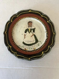 Quimper Like MWZ Folk Art Hanging Plate Black African Peasant France 6” VTG Rare - Picture 1 of 9