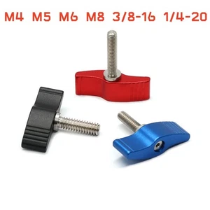 Aluminium & Stainless Steel Clamping Thumb Screws Double Wing Knob Grip Bolts - Bild 1 von 7