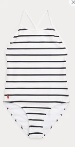 Ralph Lauren Childrenswear Girls Size 12 Striped Stretch One-Piece Swimsuit, - Picture 1 of 2