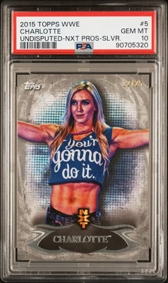 2015 Topps WWE Undisputed NXT Prospects Charlotte #5 Slvr. 12/25 PSA 10 - Image 1 of 2