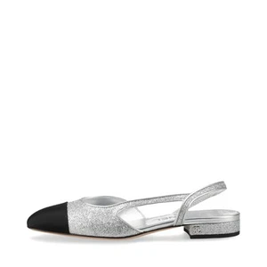 Chanel Coco Mark 23P Leather Strap Pumps 35.5C Ladies' Silver G31319 slingback I - Picture 1 of 10