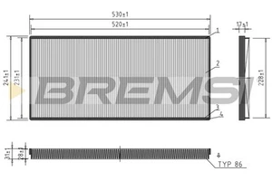 BREMSI FC1326 Filter, cabin air for BMW - Bild 1 von 3