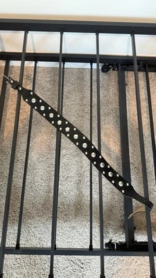 Black Leather Renaissance Belt Silver Metal Details Medieval Accessory - Image 1 of 4