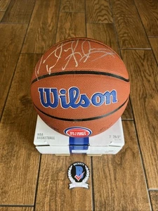 DENNIS RODMAN SIGNED BALL WILSON DETROIT PISTONS LOGO BASKETBALL BECKETT WITNESS - Picture 1 of 6