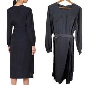 Ted Baker London Aminna Midi Dress Blue SIZE 14-16 US Belted SIZE 6 UK Womens - Picture 1 of 13