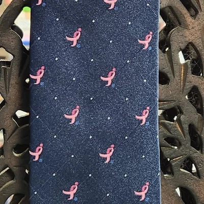 Susan G Komen 癌症意识领带海军蓝粉红色丝带乳房结希望 — 第 1/4 张图片