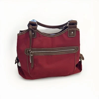 CHAPS сумка с короткими ручками красный холст сумочка Дамская сумка наплечная сумка двойной ручки Ralph Lauren - Изображение 1 из 4