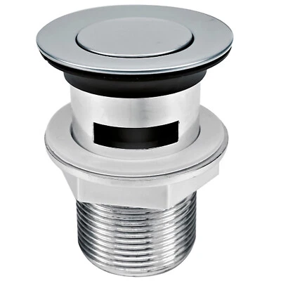 Ablaufgarnitur Pop Up Abfluss Ablauf Ventil Waschbecken Stöpsel Waschtisch Chrom - Bild 1 von 4