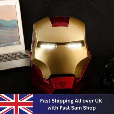 Iron Man 1:1 Cosplay Helmet Marvel Avengers Wearable Led Light Ironman Mask New