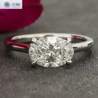 IGI 2.30Ct F VS1 Oval Cut Lab Grown Diamond Engagement Ring Solid 950 Platinum - Image 1 of 4