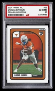 2024 Jahdae Barron Panini NIL Rookie Card Texas Longhorns #66 MINT Graded 10 - Picture 1 of 5