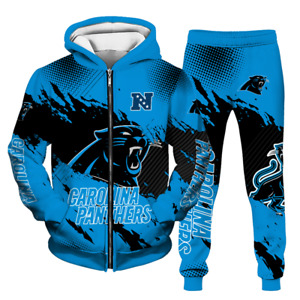 Carolina Panthers Men's Sweatsuit Hoodie Sweatshirt Casual Sweatpants Outfit