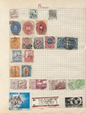 SOUTH AMERICA 12 Pages of Stamps from Old Album MEXICO PERU ARGENTINA BRAZIL etc