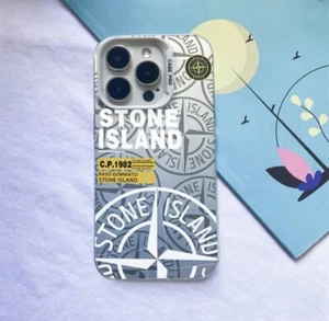 Coque Stone Island Blanche/ Argenté pour Iphone 14 - Zdjęcie 1 z 2