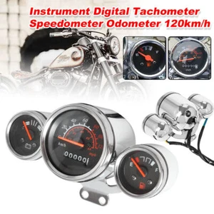 Universal Motorcycle LCD Digital Odometer Speedometer Tachometer Gauge Assembly - Picture 1 of 12