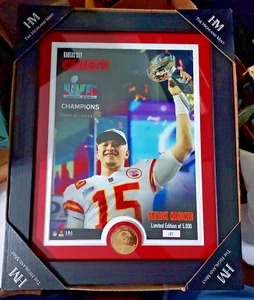 13x16 Pat Mahomes Super Bowl LVII Champs 11x14 Framed Photo w/Coin #181/5G Made - Picture 1 of 6