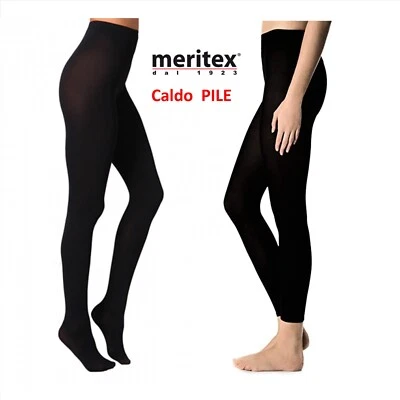 Collant o Leggings invernale in pile coprente felpato caldo,morbido nero Meritex - Image 1 of 4