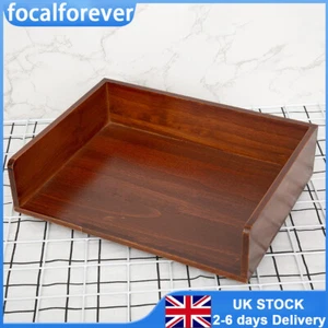 Wooden Desktop File Storage Rack Office A4 Paper Holder Book Shelf Rack Holder - Picture 1 of 8