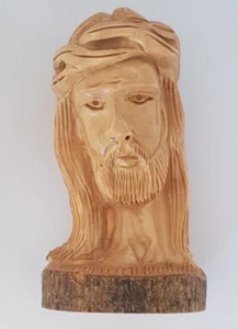 Sacred Olive Wood Jesus Bust: Artistic Masterpiece from Holy Land - Handmade - Picture 1 of 5