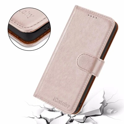 Google Pixel 6A Phone Case - Rose Gold - Leather Wallet/Stand/Card/Money Holder - Image 1 of 4