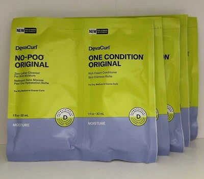 Champú y acondicionador original DevaCurl No-Poo DUO muestras de 1 oz LOTE DE 5 Foto 1 de 4