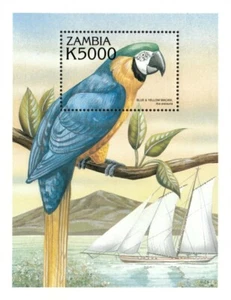 Zambia 2000 - Birds of the World Macaw - Souvenir Stamp Sheet - Scott #891 - MNH - Picture 1 of 1