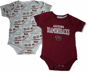 Arizona Diamondbacks 2pc Creeper Set Infant Baby Bodysuit Red & White - Picture 1 of 1