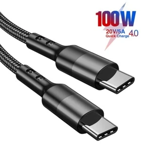 Fast Charger Dual USB-C to PD 5A 100W Type C Charging Data Sync USB Cable USB-C - Picture 1 of 8