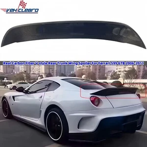 Real Carbon Fiber V style Rear Trunk Wing Spoiler For Ferrari 599 GTB 2006-2011 - Picture 1 of 14