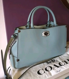 Coach Mason Carryall Bag, Sage Pale Green Smooth Leather Snakeskin £580 NEW.🌼 - Picture 1 of 15