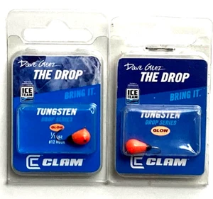 2 PACKS CLAM The Drop Tungsten Jig Glow Red Size 1/16oz #12 Hook - Picture 1 of 23