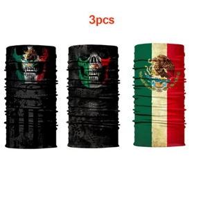 Sciarpa viso bandiera messicana 3 pezzi pesca passamontagna teschio fascia bandana du rag berretto - Foto 1 di 6